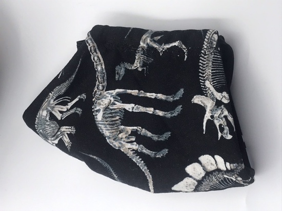 Dinosaurs with Plain Black on Reverse Side - Reversible Limited Edition Face Mask image 3